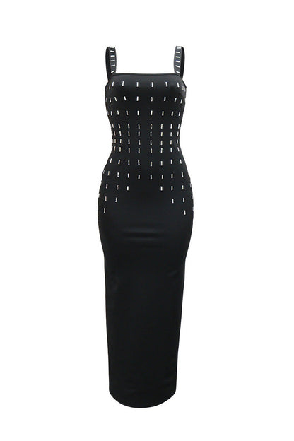 Rhinestone Embellished Strappy Maxi Dress Lavish Daily