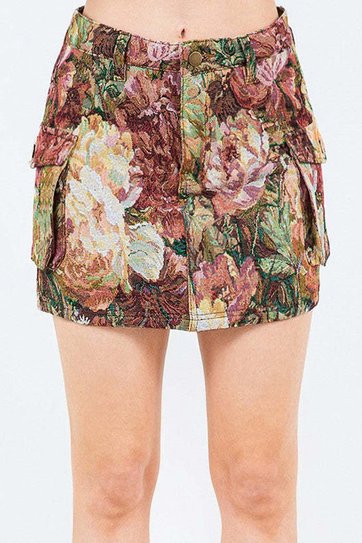 Jacquard Cargo Skirt Lavish Daily