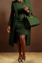 Solid Color Cardigan Long Sleeve Set Lavish Daily