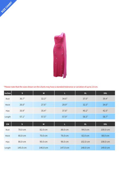 Embellished One-Shoulder Cape Gown Lavish Daily