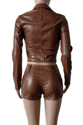 Leather Short Set Lavish Daily