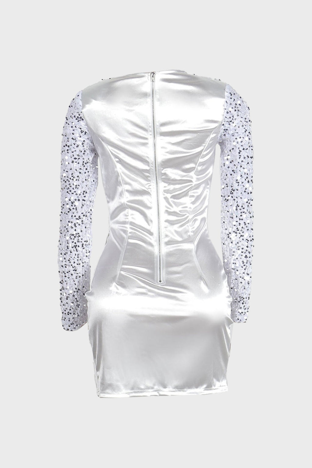 Split Square Cut Collar Stretch Sequin Dress Lavish Daily