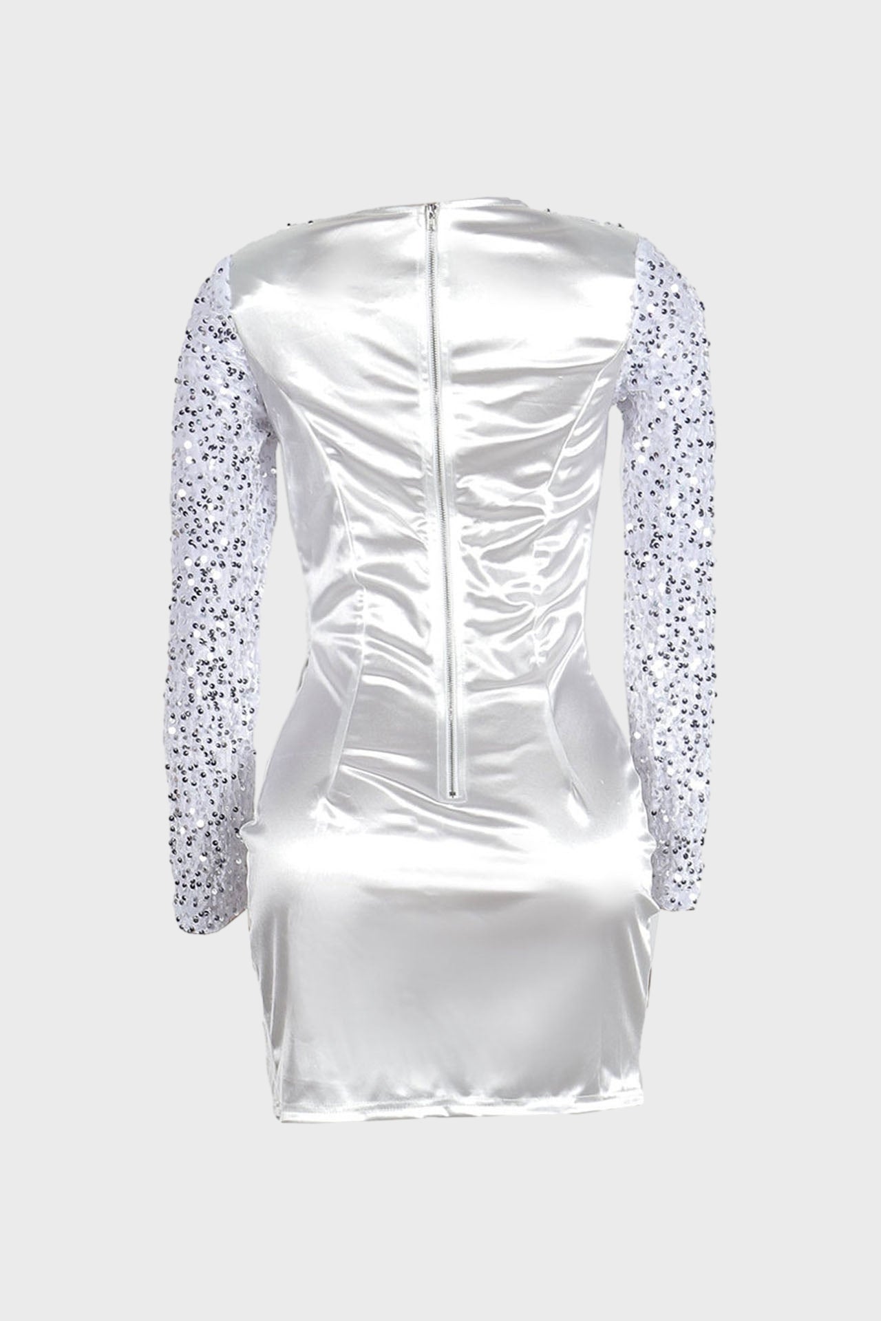 Split Square Cut Collar Stretch Sequin Dress Lavish Daily