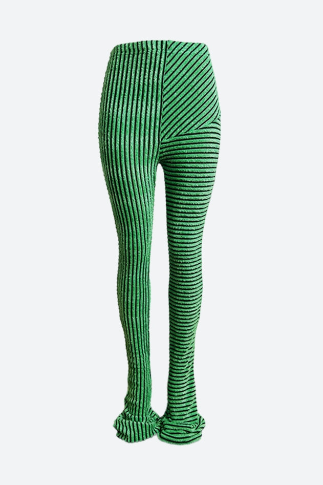 Striped Fuzzy Leggings Lavish Daily