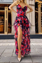 Ruffle Sheer Maxi Dress Lavish Daily