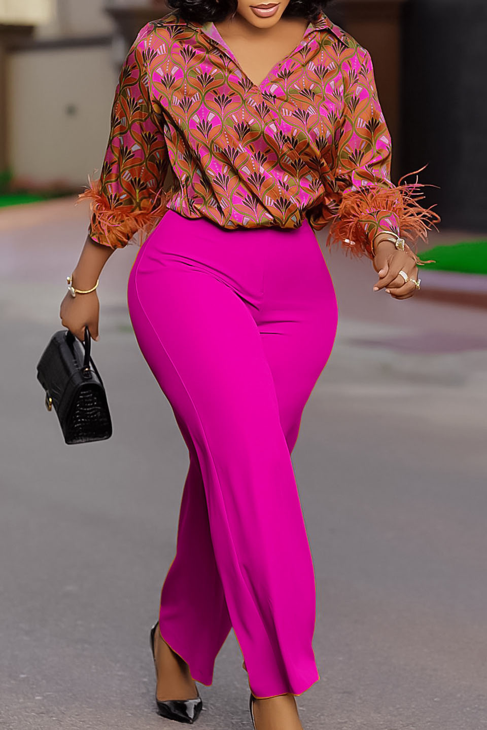 Printed Shirt & Pants Set Lavish Daily