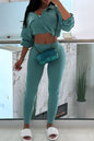 Zip-Up Crop Top Leggings Set Lavish Daily