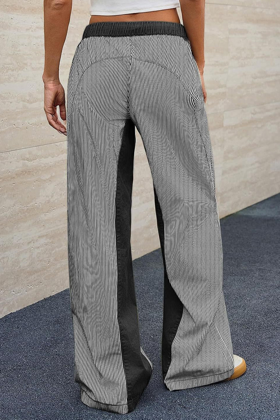 Casual Colorblock Loose Straight Pants Lavish Daily