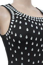 Fitted Dress With Crystal Embellishments LavishDaily