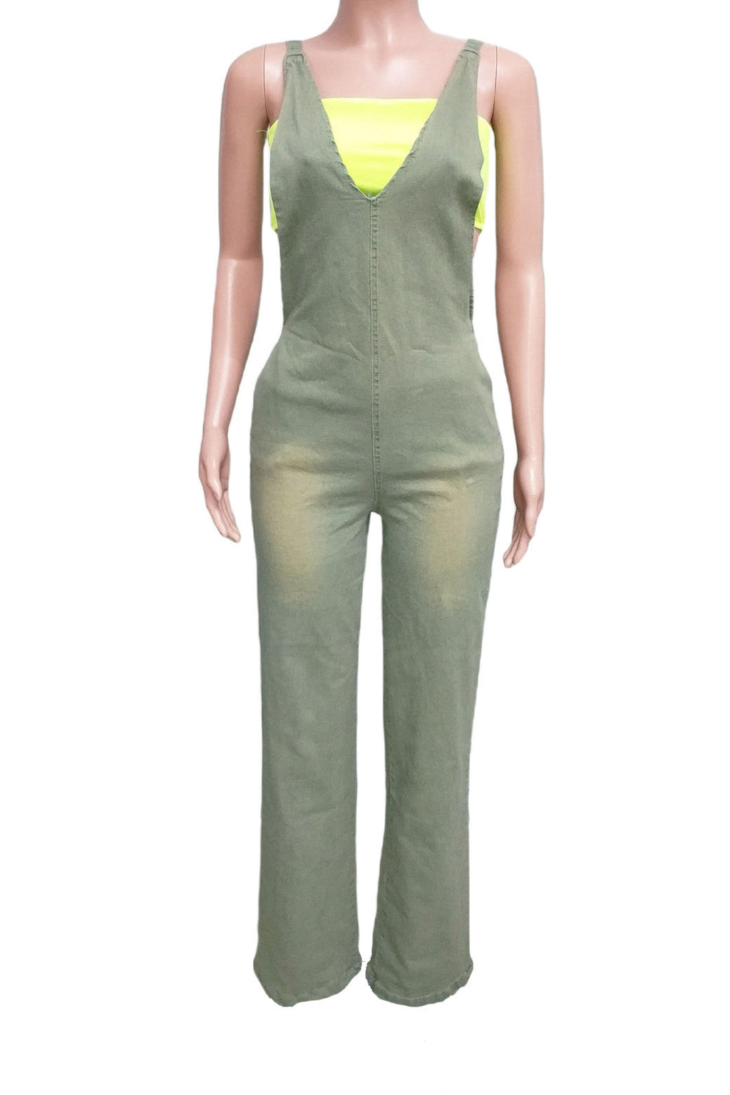 Slim Fit Stretch Washed Denim Jumpsuit Lavish Daily