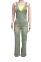 Slim Fit Stretch Washed Denim Jumpsuit Lavish Daily