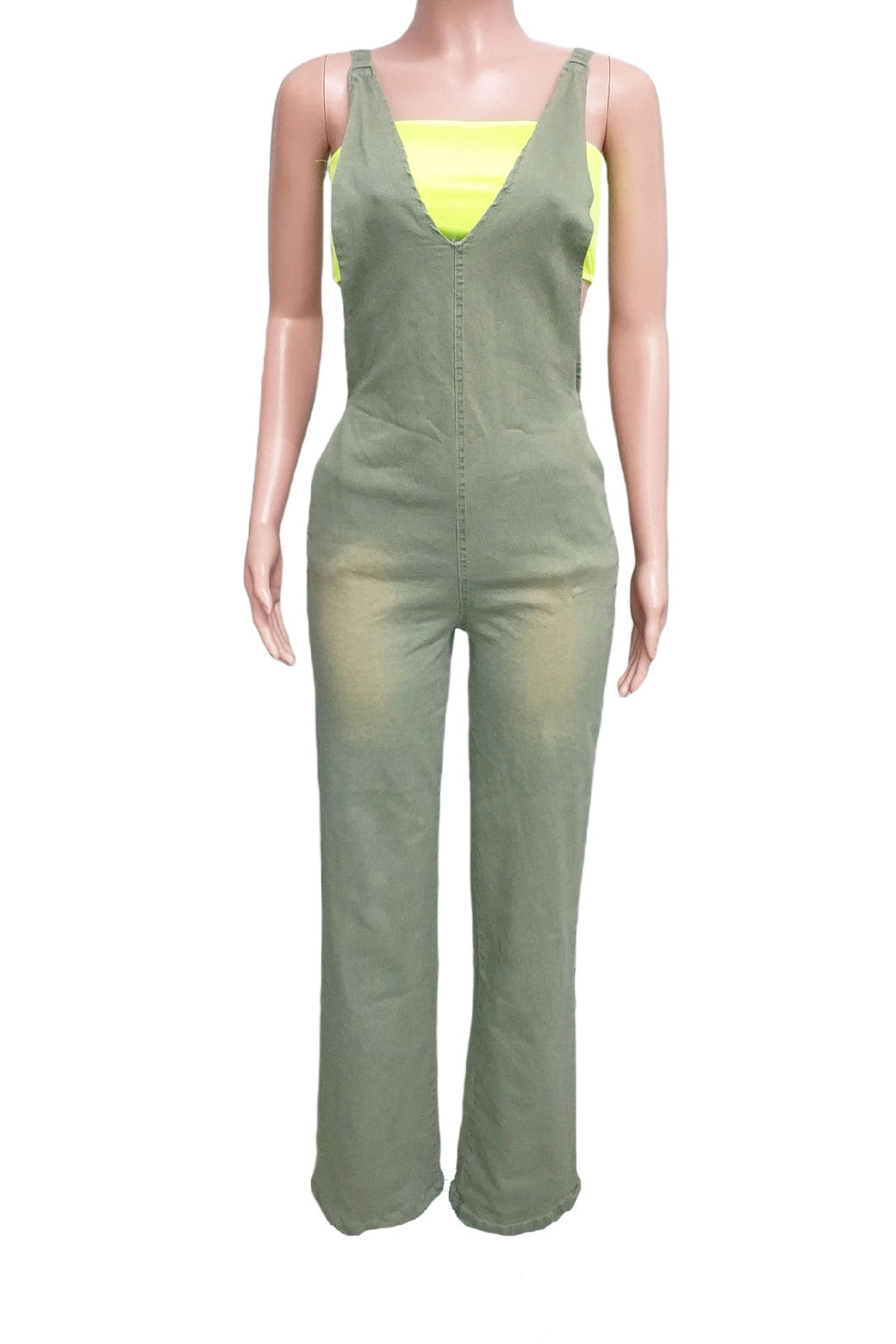 Slim Fit Stretch Washed Denim Jumpsuit Lavish Daily