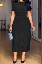 Elegant Slim-Fit Stretch Midi Dress Lavish Daily