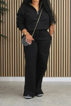 Fleece Lined Loose Fit Two-Piece Tracksuit LavishDaily