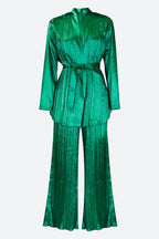 V Neck Long Sleeve Tops Wide Leg Pants Set Lavish Daily