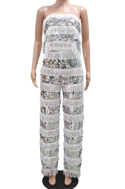 Fringe Sequin Pants Set Lavish Daily
