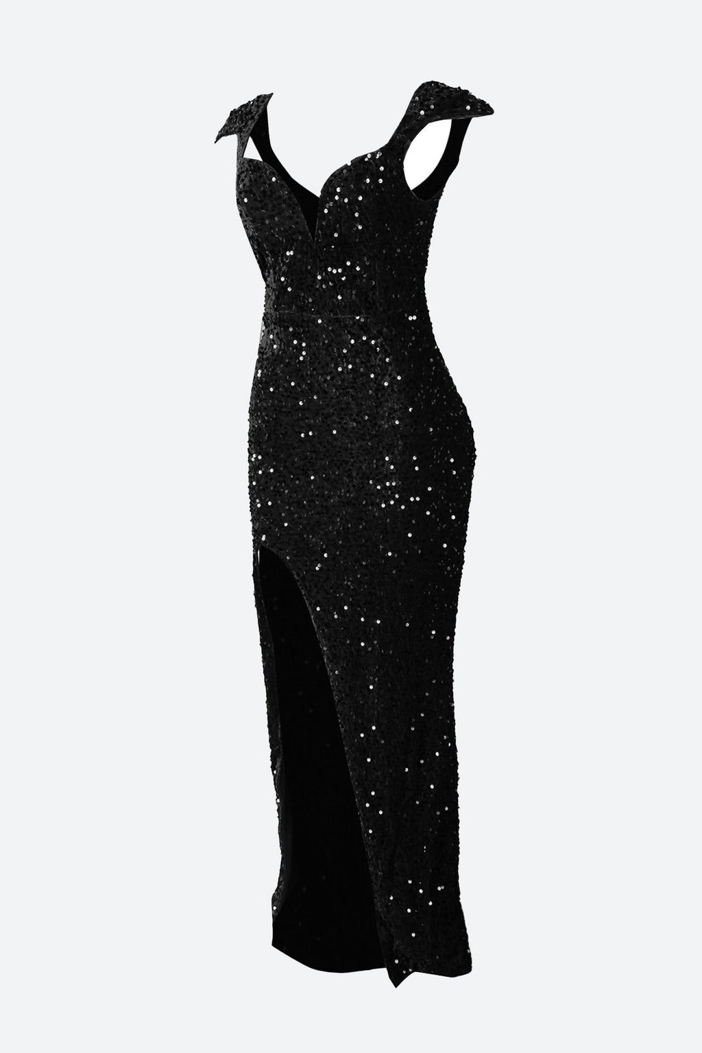 Burgundy Sequin Corset Slit Sweep Dress Lavish Daily