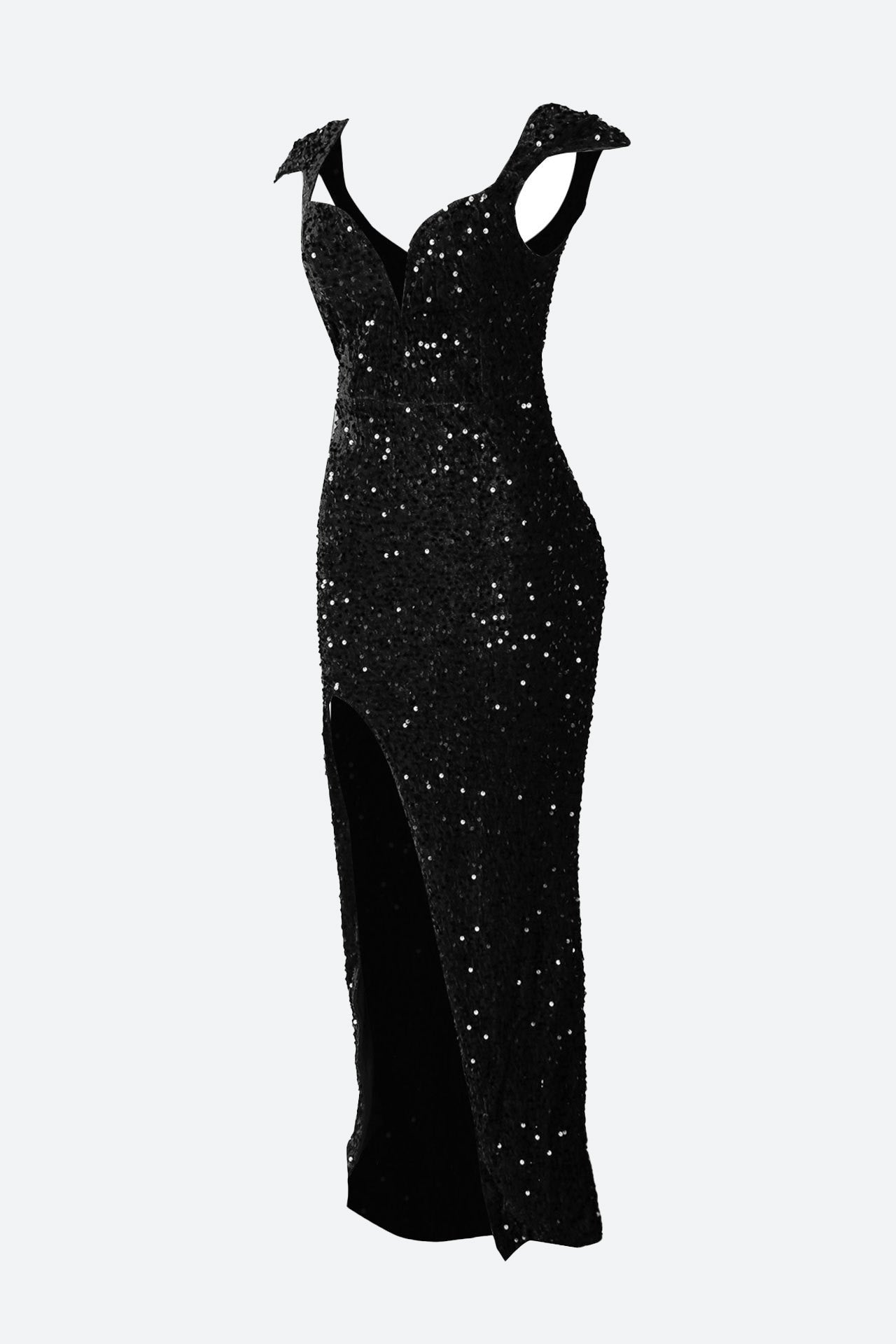 Burgundy Sequin Corset Slit Sweep Dress Lavish Daily