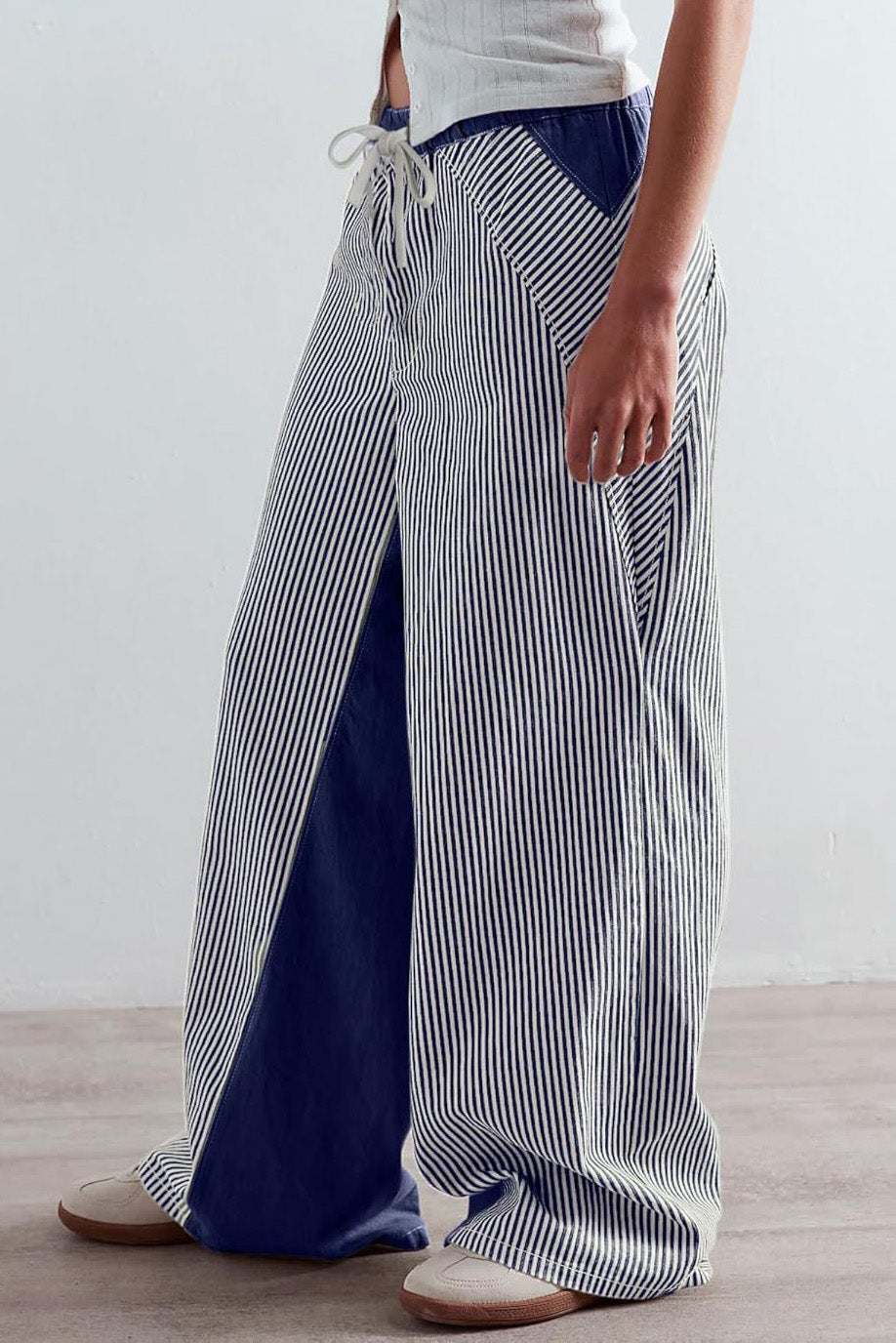 Casual Colorblock Loose Straight Pants Lavish Daily