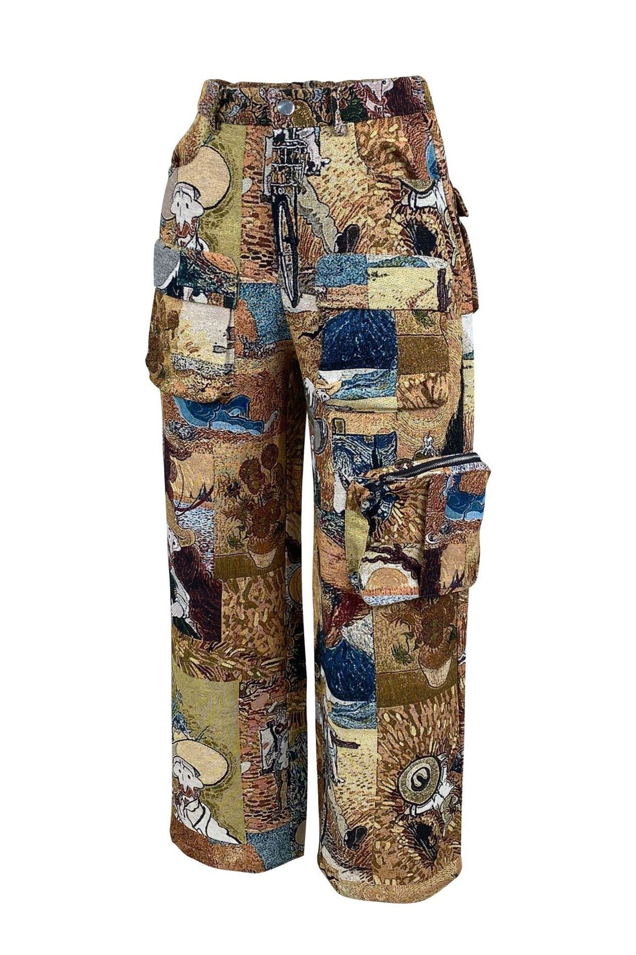 Vintage Casual Jacquard Cargo Pants Lavish Daily