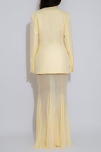 Collarless Blazer and Mesh Skirt Set Lavish Daily