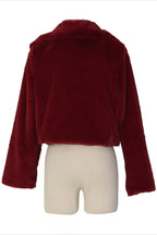 Faux Leather Lapel Short Jacket Lavish Daily