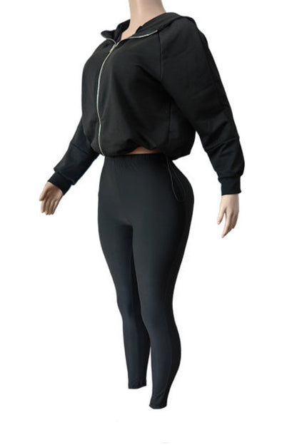 Zip Hoodie High Waist Leggings Set Lavish Daily