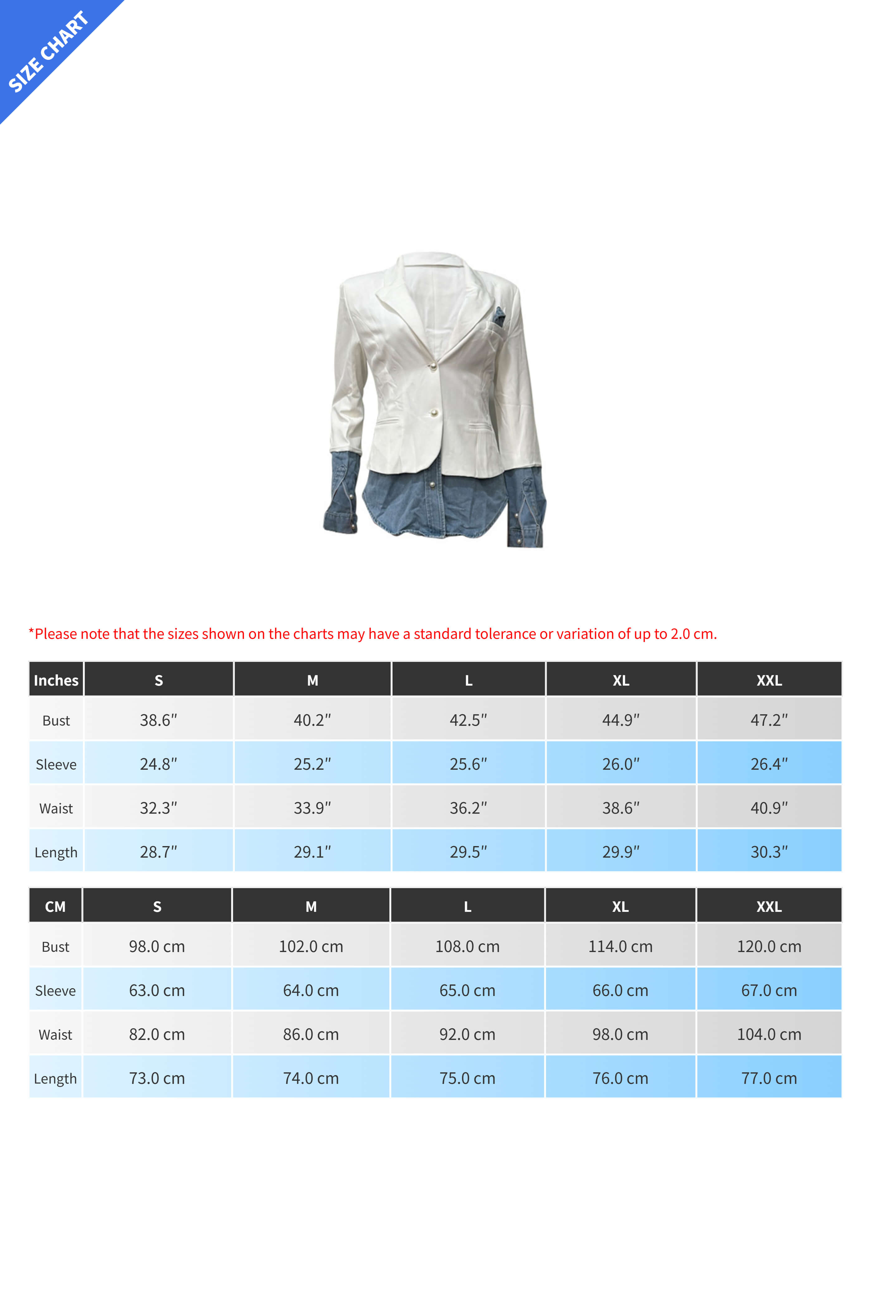 Patchwork Denim Blazer Lavish Daily