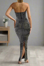 Embellished Bandeau Maxi Dress Lavish Daily