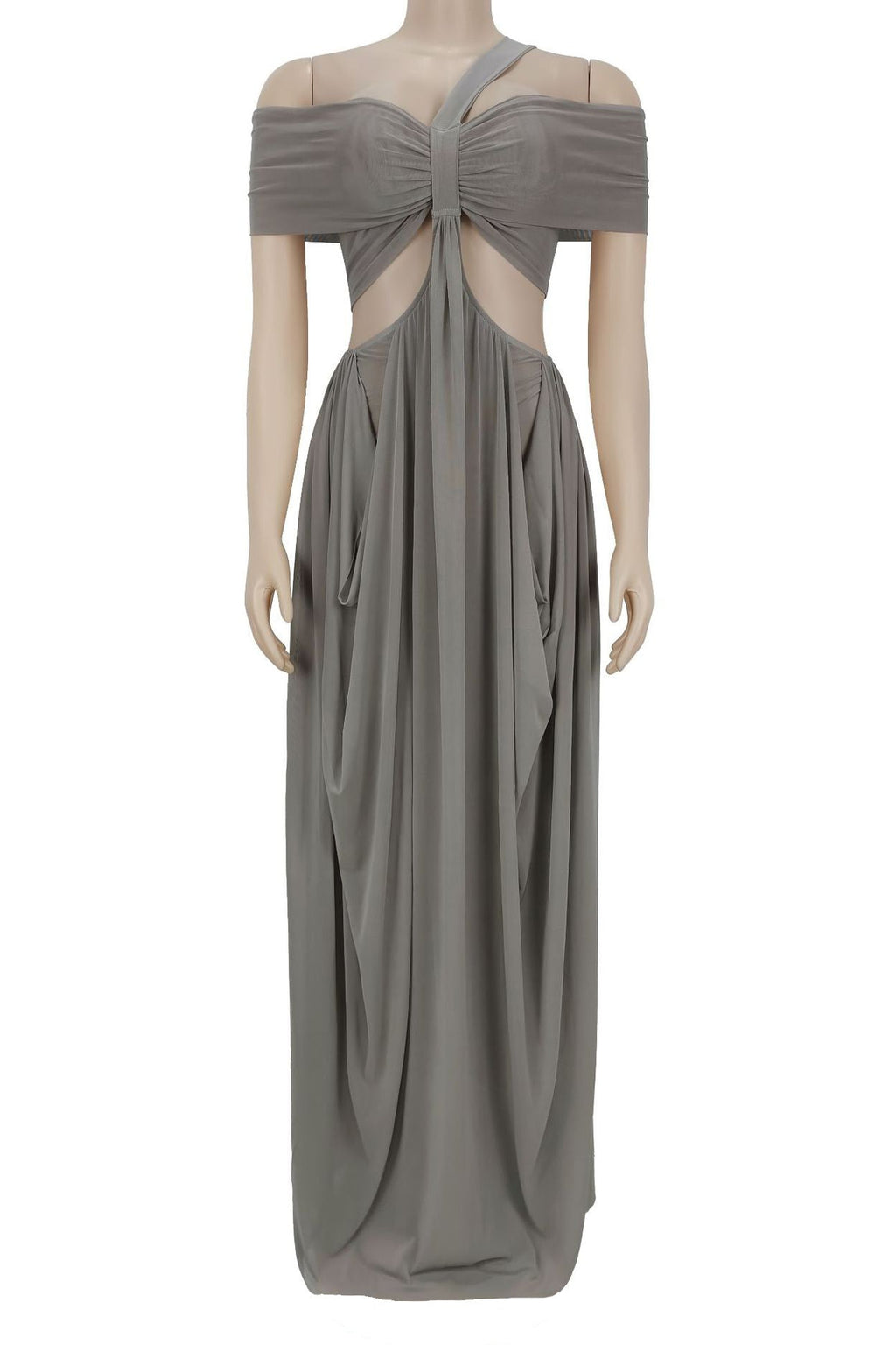 Off-Shoulder Cutout Maxi Dress Lavish Daily