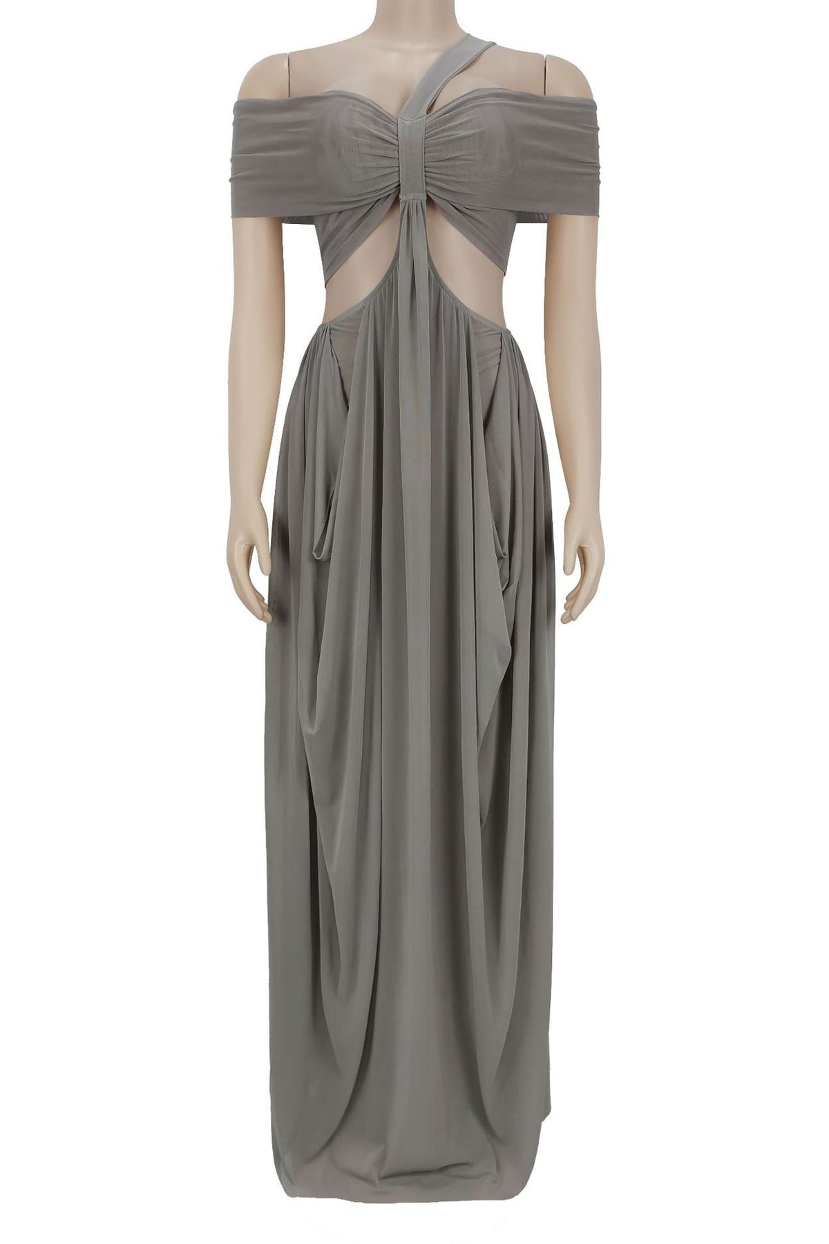Off-Shoulder Cutout Maxi Dress Lavish Daily