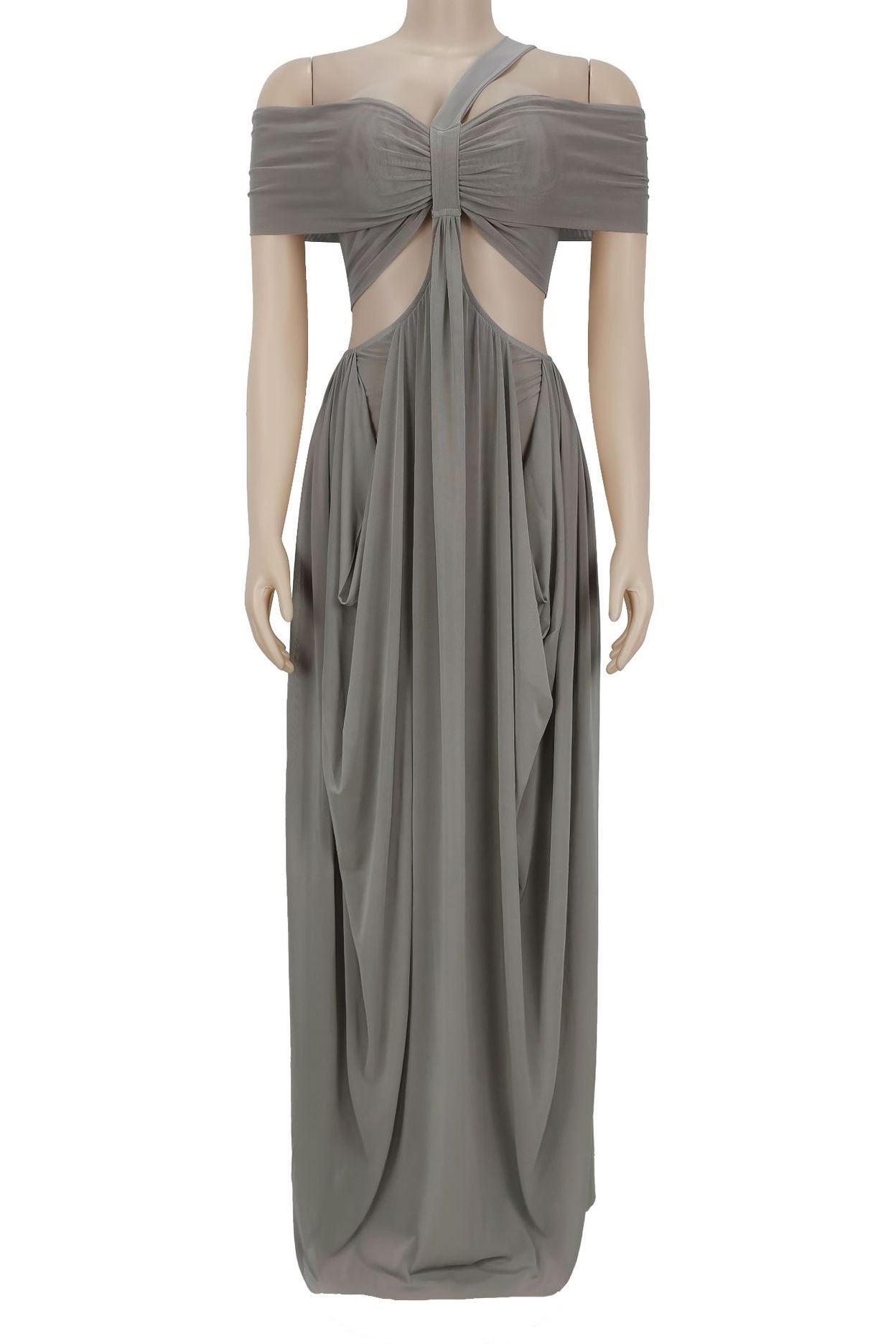 Off-Shoulder Cutout Maxi Dress Lavish Daily