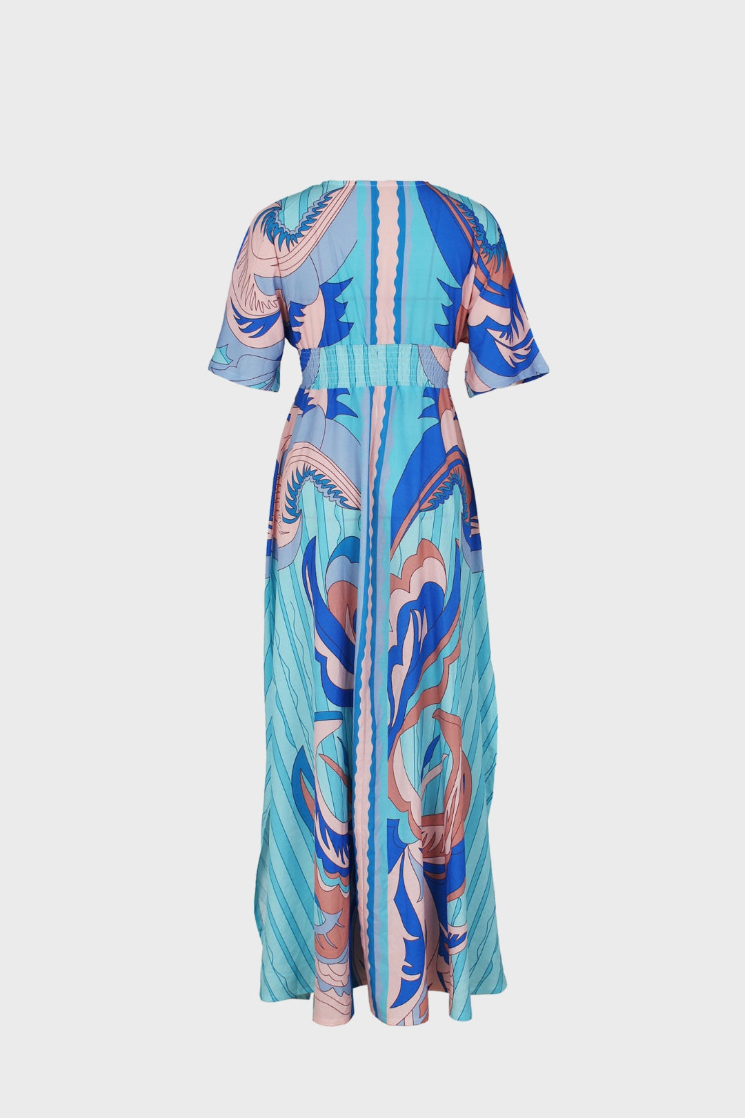 Printed Kimono Sleeve Maxi Dresses Lavish Daily