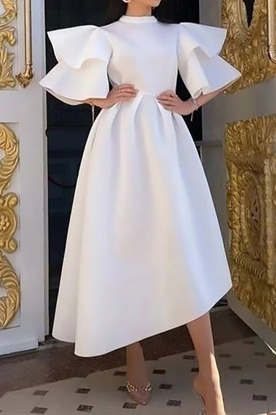 Double-Layer Ruffled Sleeve Dress Lavish Daily