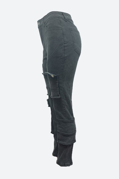 Patch-Pockets Skinny Jeans Lavish Daily