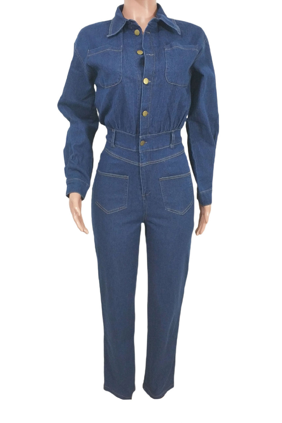 Stretch Denim Slim Fit Jumpsuit Lavish Daily