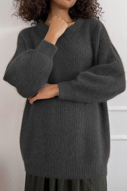 Oversized Striped Knitted Crew Neck Jumper Lavish Daily