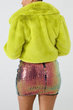 Faux Leather Lapel Short Jacket Lavish Daily