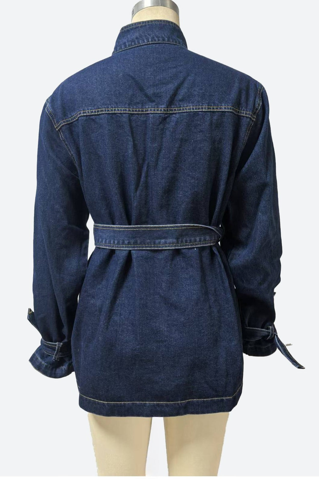 Casual Stand Collar Button Denim Jacket Lavish Daily