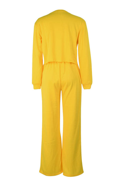 Cropped Sweatshirt and Wide Leg Tracksuit Lavish Daily