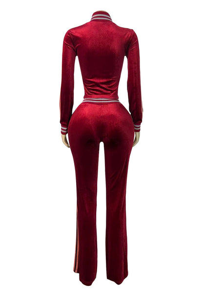 Graphic Velour Flared Track Set Lavish Daily