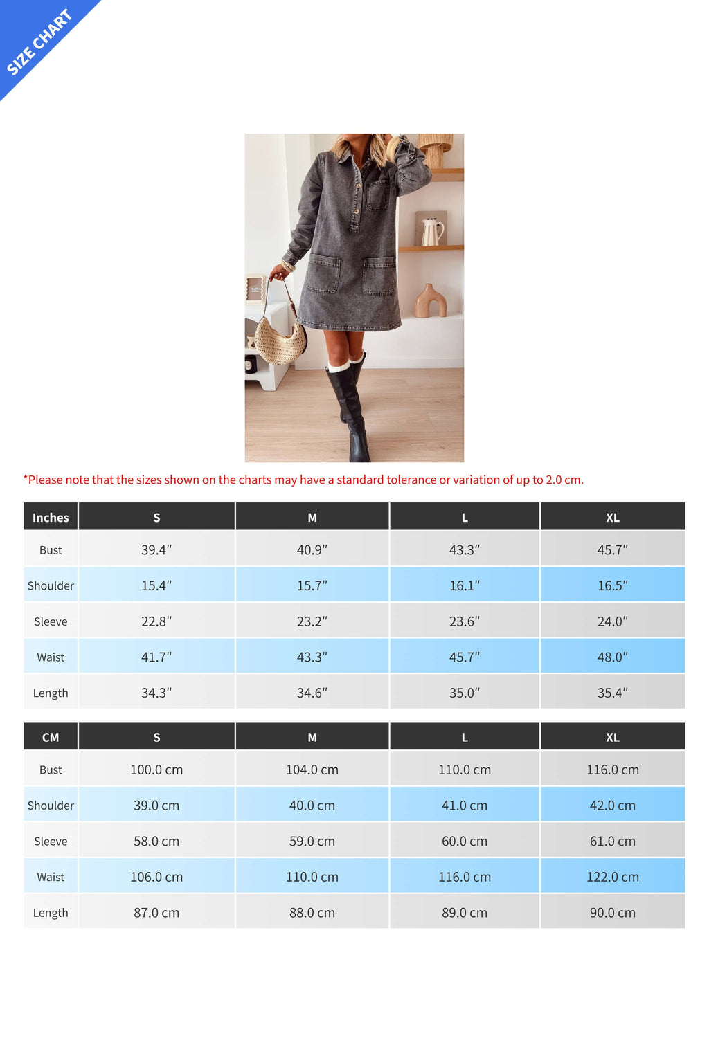 Denim Long Sleeve Mini Dress LavishDaily