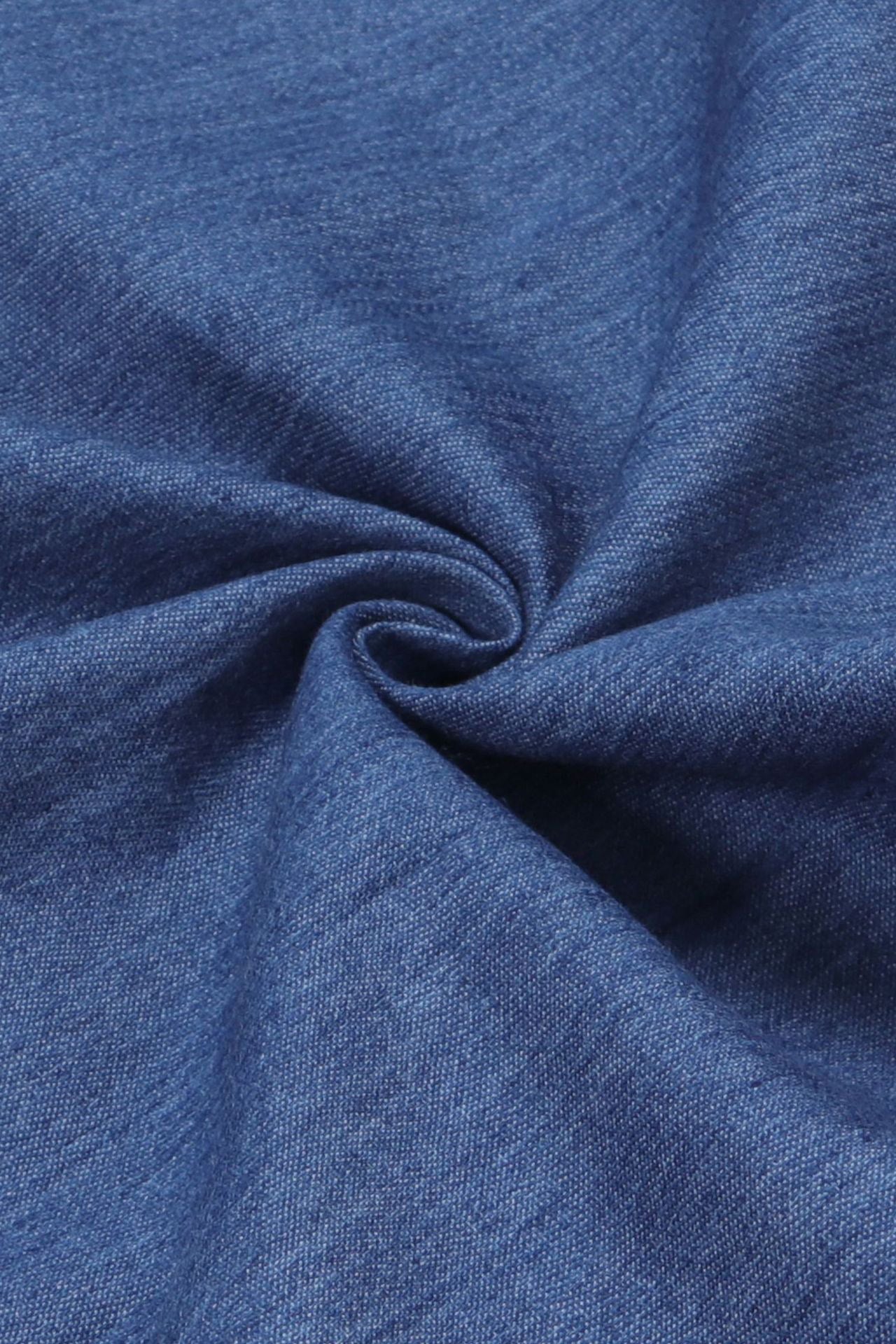 Elegant Denim Patchwork Pocket A-Line Dress Lavish Daily