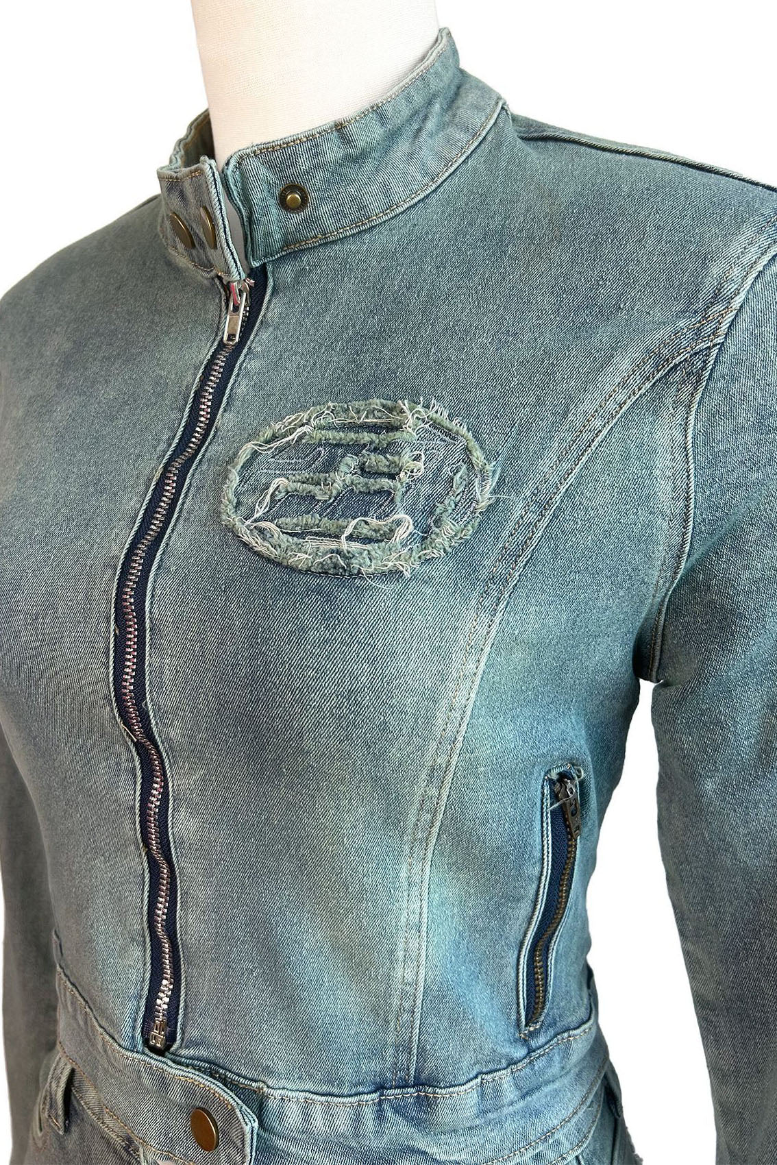 Vintage Wash Patch Denim Jacket Lavish Daily