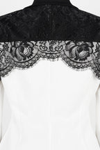 Lace Panel Slim Fit Blazer & Pants Set Lavish Daily