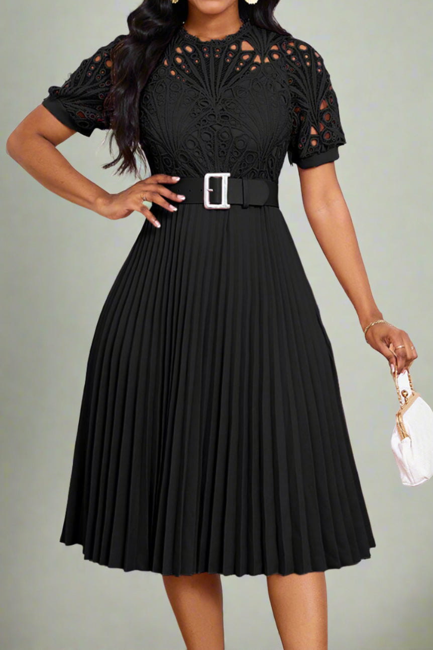 A-Line Pleated Dress Lavish Daily