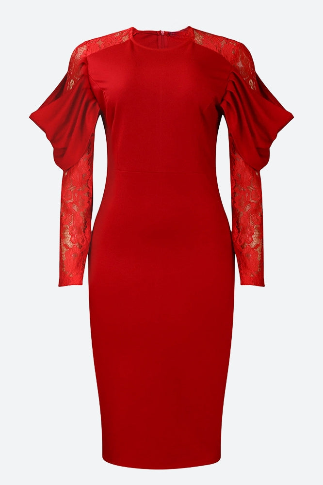 Elegant Lace Slim Fit Patchwork Sexy Dress Lavish Daily