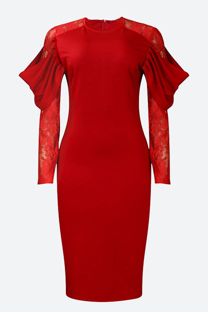 Elegant Lace Slim Fit Patchwork Sexy Dress Lavish Daily