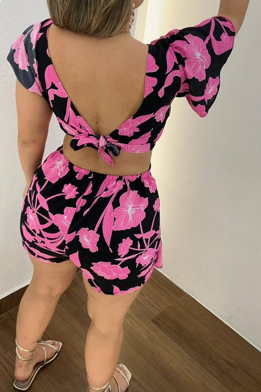 Printed Romper Dress Lavish Daily