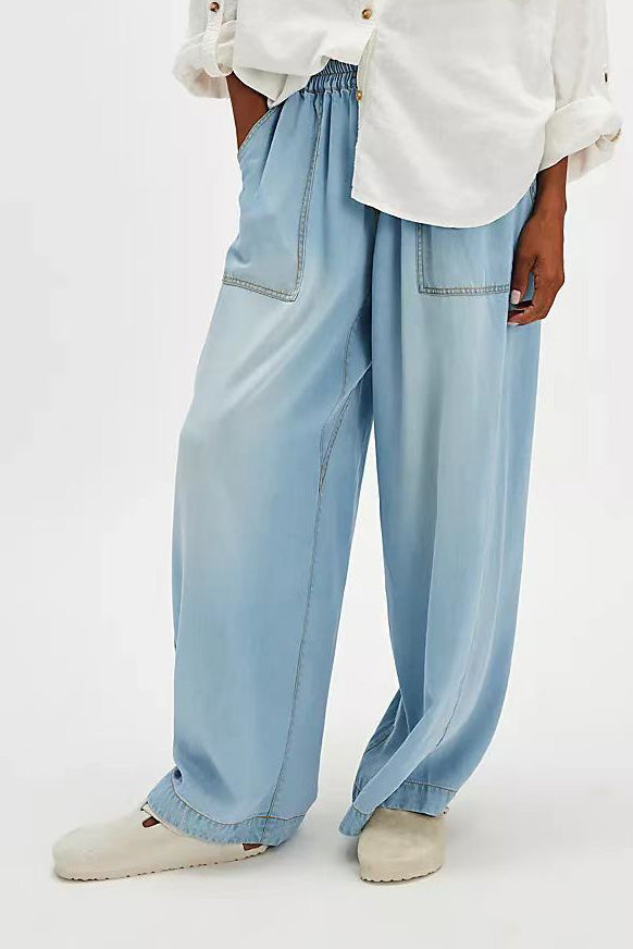 Loose Straight Leg Washed Denim Jeans Pants Lavish Daily